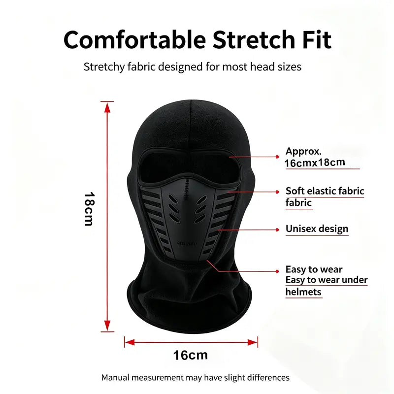 Unisex Fleece Full Face Balaclava Ski Mask - Windproof, Anti-Haze, Soft Sports & Outdoor Hat 🧣