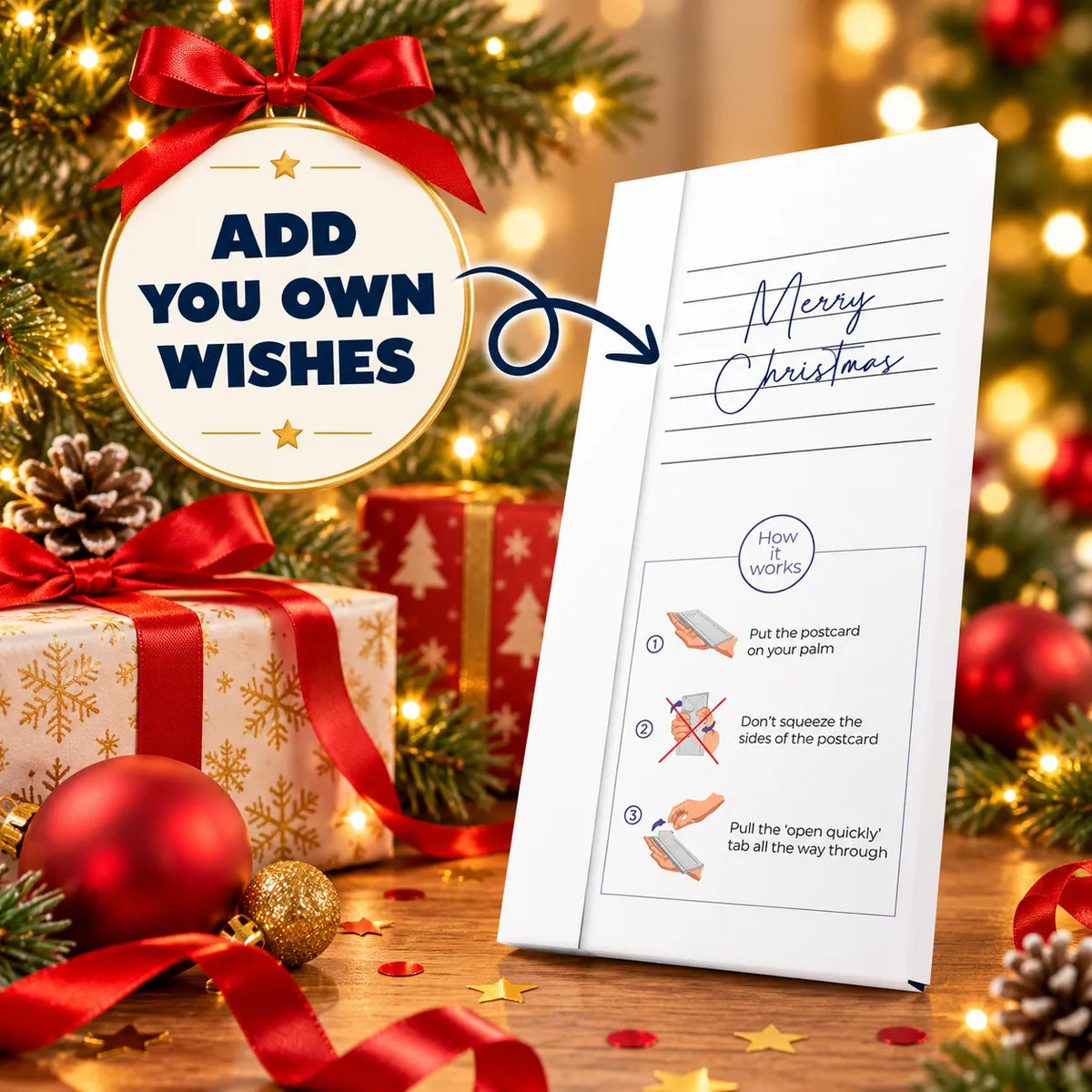 ✨Christmas Exploding Confetti Surprise Card – Pop-Up Joy in Every Envelope 🎄✨