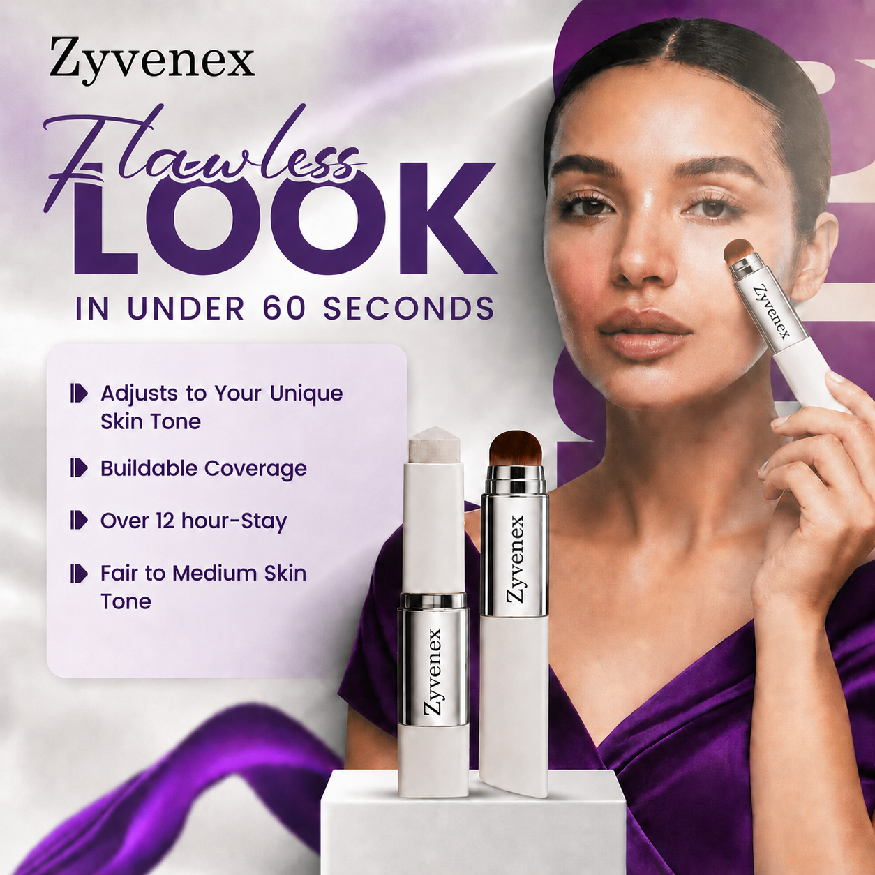 🔥LAST DAY 60% OFF Zyvenex™ Korean Color-Changing Foundation stick✨