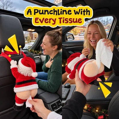 🎅Hilarious Santa Butt Tissue Box – The Cheekiest Christmas Decor!