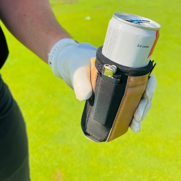 🏌️Golf Caddie Drink Holder with Magnetic Clip, 3 Built-In Tees, Ball Marker Slot & Dual Pockets – Perfect for the Golf Course⛳️